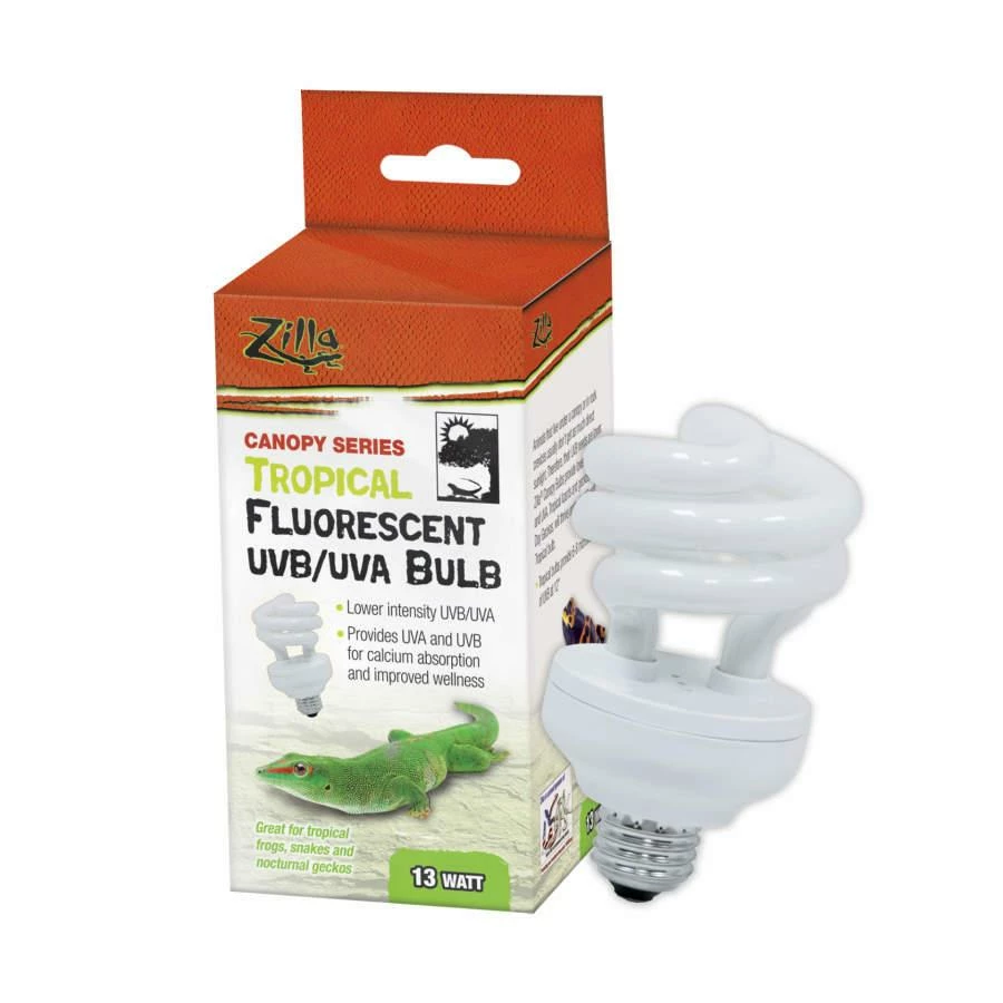 Zilla Canopy Series Tropical Fluorescent UVB/UVA Bulb For Reptiles, 13-watt 1 Zilla Canopy Series Tropical Fluorescent UVB/UVA Bulb For Reptiles, 13-watt