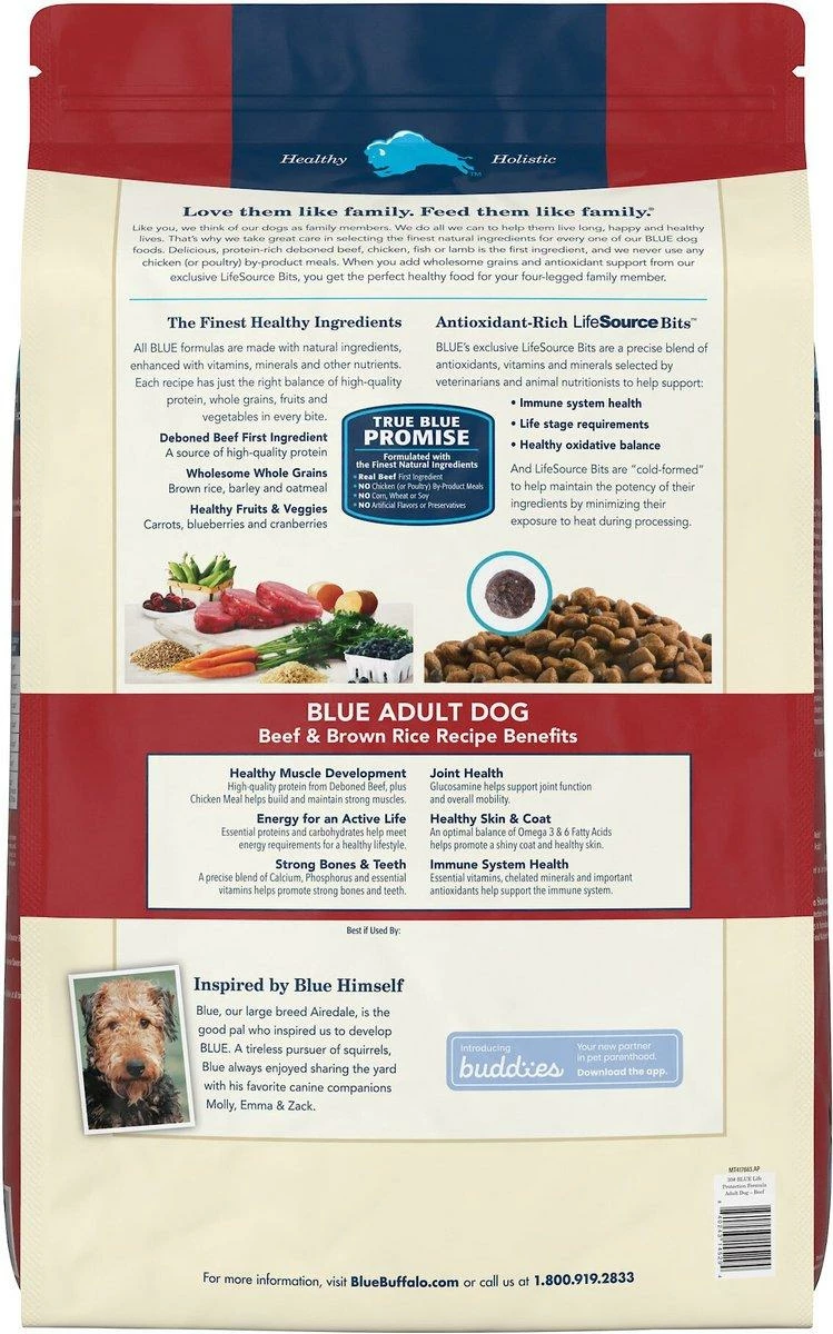 Blue Buffalo Life Protection Beef & Brown Rice Dry Dog Food, 30-lb 2 Blue Buffalo Life Protection Beef & Brown Rice Dry Dog Food, 30-lb - Image 2