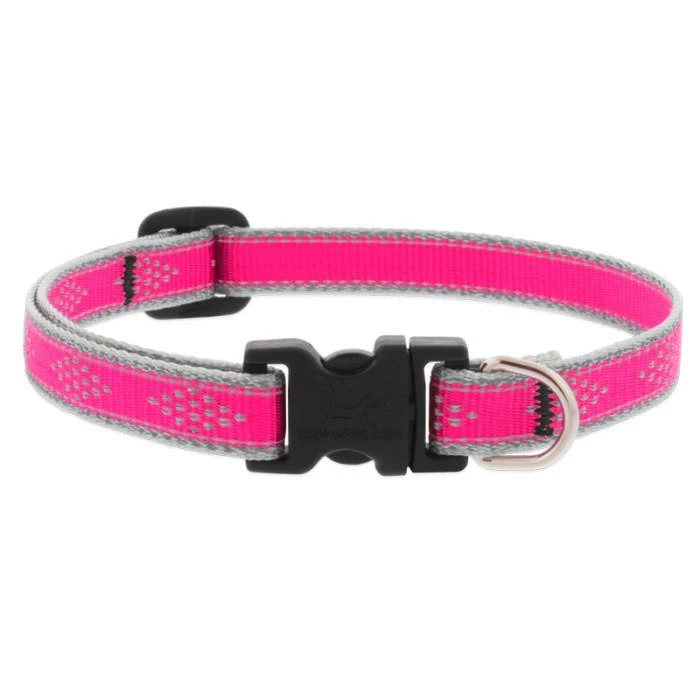 Lupine Pet Highlights Reflective Dog Collar, Pink Diamond, 3/4-in X 9-14-in 1 Lupine Pet Highlights Reflective Dog Collar, Pink Diamond, 3/4-in X 9-14-in
