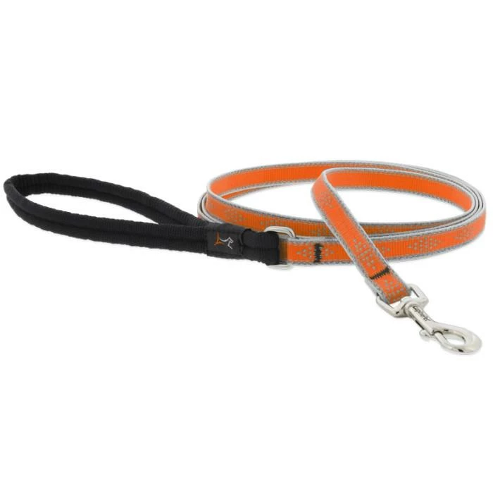 Lupine Pet Highlights Reflective Dog Leash, Orange Diamond, 1/2-in X 6-ft 1 Lupine Pet Highlights Reflective Dog Leash, Orange Diamond, 1/2-in X 6-ft