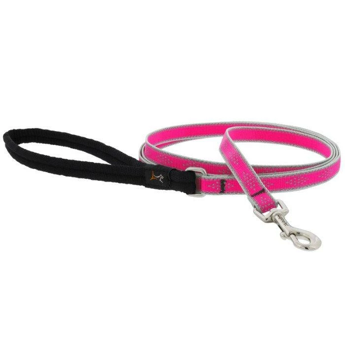Lupine Pet Highlights Reflective Dog Leash, Pink Diamond, 1/2-in X 6-ft 1 Lupine Pet Highlights Reflective Dog Leash, Pink Diamond, 1/2-in X 6-ft