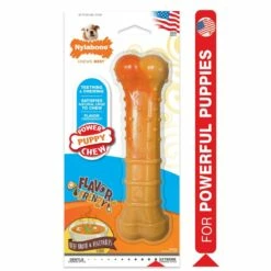 Nylabone Puppy Power Chew Beef Broth & Vegetables Flavored Textured Dog Toy, Large