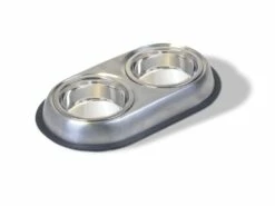 Van Ness Heavyweight Stainless Steel Double Dish For Cats & Small Dogs, Small, 16-oz