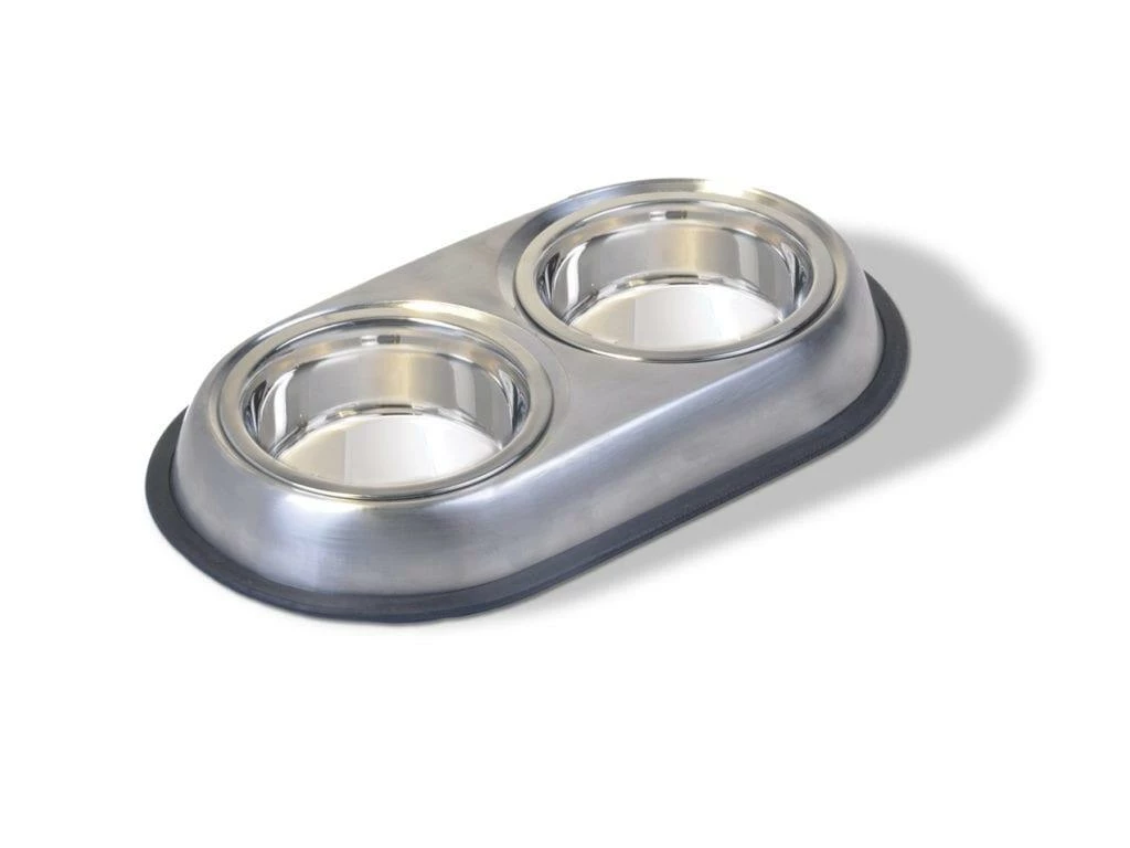 Van Ness Heavyweight Stainless Steel Double Dish For Cats & Small Dogs, Small, 16-oz 1 Van Ness Heavyweight Stainless Steel Double Dish For Cats & Small Dogs, Small, 16-oz