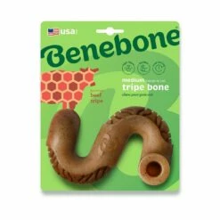 Benebone Trip Bone Beef Tripe Flavor Dog Toy, Medium