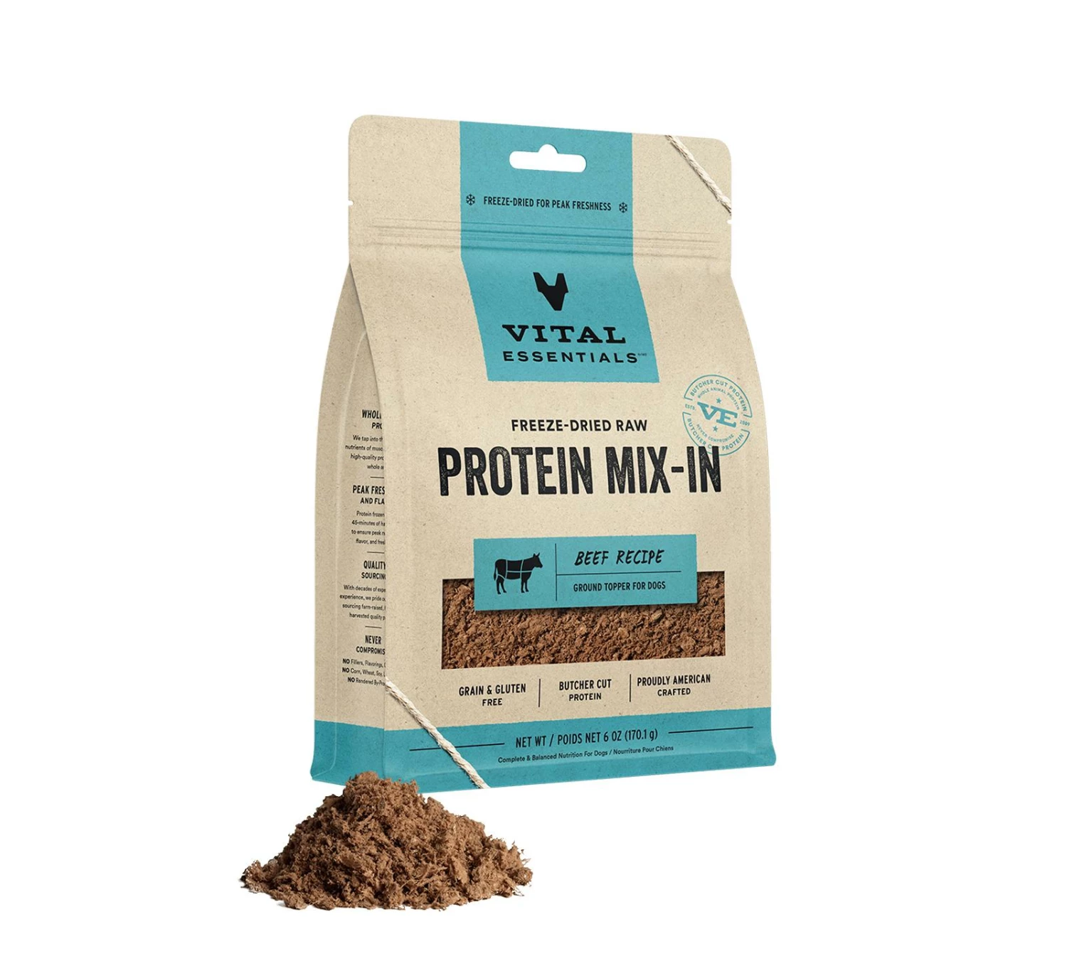 Vital Essentials Beef Protein Mix-In Ground Freeze-Dried Raw Dog Food Topper, 6-oz 1 Vital Essentials Beef Protein Mix-In Ground Freeze-Dried Raw Dog Food Topper, 6-oz