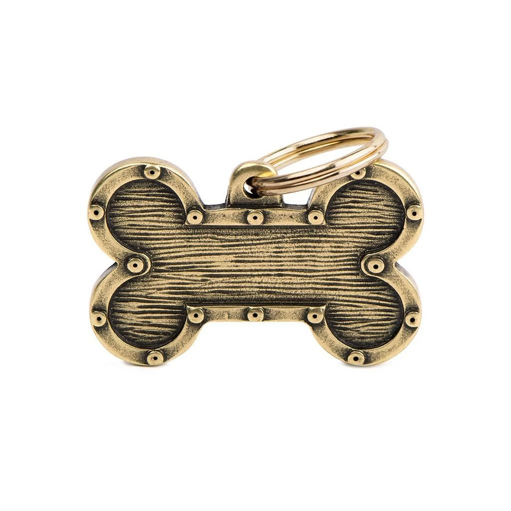 MyFamily Bone Bronx Futuristic In English Brass Pet ID Tag, Big 1 MyFamily Bone Bronx Futuristic In English Brass Pet ID Tag, Big