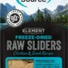 NutriSource Element Series Chicken & Duck Raw Sliders Freeze-Dried Dog Food, 20-oz