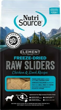 NutriSource Element Series Chicken & Duck Raw Sliders Freeze-Dried Dog Food, 20-oz