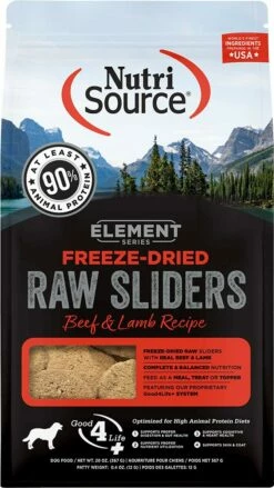 NutriSource Element Series Beef & Lamb Raw Sliders Freeze-Dried Dog Food, 20-oz
