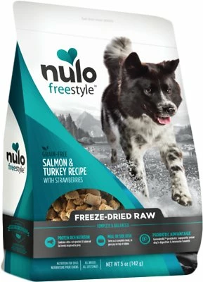 Nulo Dog Freestyle Grain-Free Salmon & Turkey Recipe With Strawberries Freeze-Dried Raw Dog Food, 5-oz 1 Nulo Dog Freestyle Grain-Free Salmon & Turkey Recipe With Strawberries Freeze-Dried Raw Dog Food, 5-oz