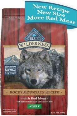 Blue Buffalo BLUE Wilderness RMR Red Meat With Wholesome Grains Recipe Adult Dry Dog Food, 24-lb