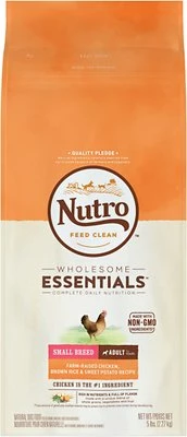 Nutro Wholesome Essentials Small Breed Adult Farm Raised Chicken, Brown Rice & Sweet Potato Recipe Dry Dog Food, 5-lb