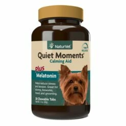 NaturVet Quiet Moments Calming Aid Plus Melatonin Chewable Tabs Dog Supplement, 30-count
