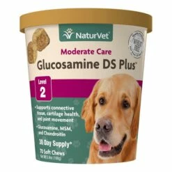 NaturVet Moderate Care Glucosamine DS Plus Level 2 Soft Chews Dog Supplement, 70-count