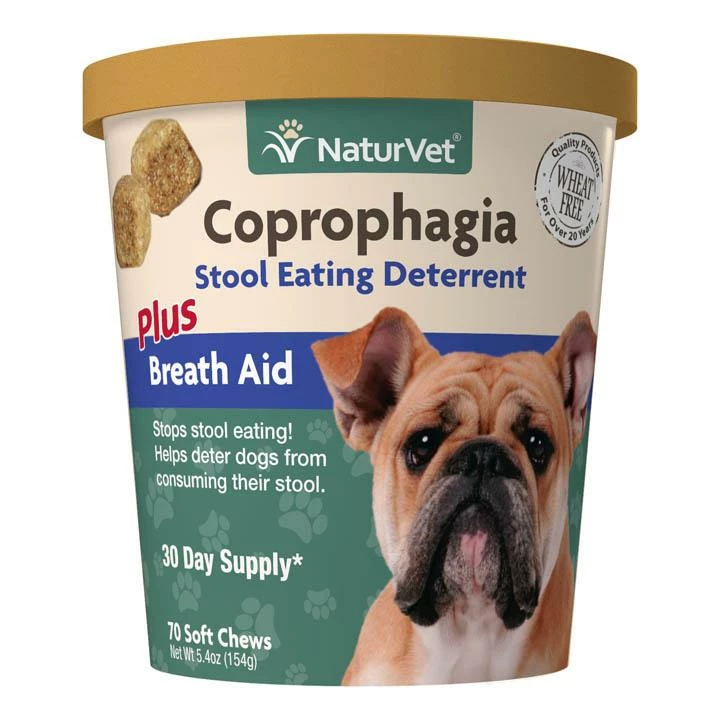 NaturVet Coprophagia Stool Eating Deterrent Plus Breath Aid Soft Chews Dog Supplement, 70-count 1 NaturVet Coprophagia Stool Eating Deterrent Plus Breath Aid Soft Chews Dog Supplement, 70-count