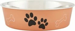 Loving Pets Bella Bowls Pet Bowl, Metallic Copper, Large
