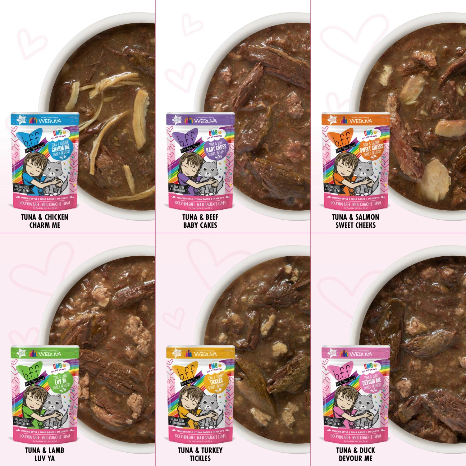 BFF Oh My Gravy! Rainbow A Gogo! Variety Pack Grain-Free Cat Food Pouches, 3-oz, 12-pack 2 BFF Oh My Gravy! Rainbow A Gogo! Variety Pack Grain-Free Cat Food Pouches, 3-oz, 12-pack - Image 2