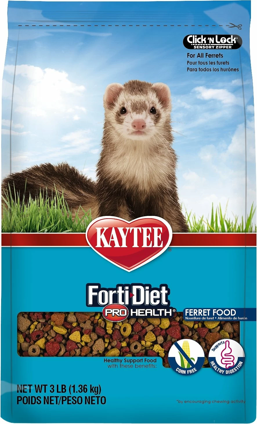 Kaytee Forti-Diet Pro Health Ferret Food, 3-lb 1 Kaytee Forti-Diet Pro Health Ferret Food, 3-lb