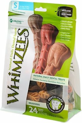 WHIMZEES Brushzees Dental Dog Treats, Small, 24 Count 1 WHIMZEES Brushzees Dental Dog Treats, Small, 24 Count