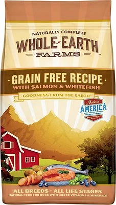 Whole Earth Farms Grain-Free Salmon & Whitefish Dry Dog Food, 4-lb 1 Whole Earth Farms Grain-Free Salmon & Whitefish Dry Dog Food, 4-lb