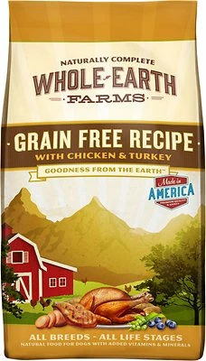 Whole Earth Farms Grain-Free Chicken & Turkey Recipe Dry Dog Food, 25-lb 1 Whole Earth Farms Grain-Free Chicken & Turkey Recipe Dry Dog Food, 25-lb