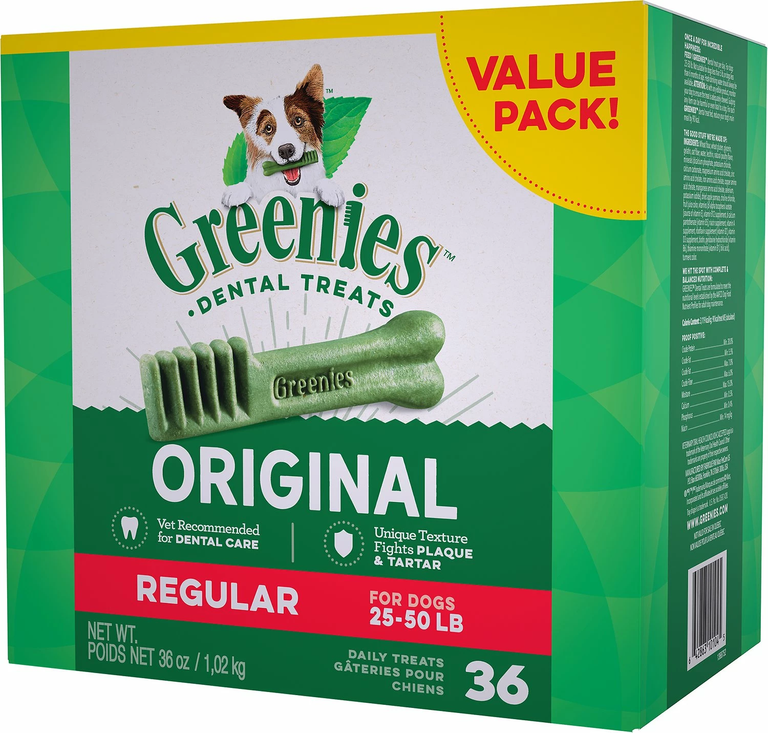Greenies Original Regular Dental Dog Treats, 36-count 1 Greenies Original Regular Dental Dog Treats, 36-count