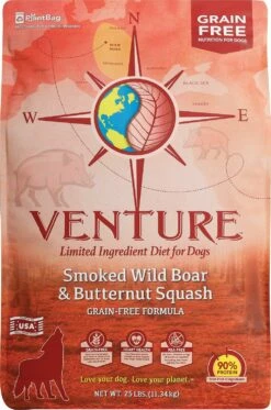 Earthborn Holistic Venture Smoked Wild Boar & Butternut Squash Limited Ingredient Diet Grain-Free Dry Dog Food, 25-lb