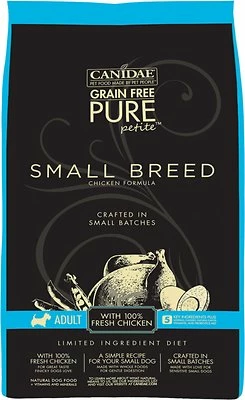 Canidae PURE Petite Chicken Formula Small Breed Grain-Free Limited Ingredient Diet Adult Dry Dog Food, 3-lb (**) 1 Canidae PURE Petite Chicken Formula Small Breed Grain-Free Limited Ingredient Diet Adult Dry Dog Food, 3-lb (**)