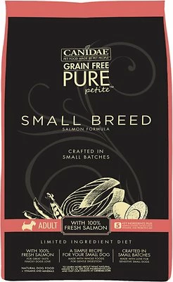 Canidae Grain-Free PURE Petite Salmon Formula Small Breed Limited Ingredient Diet Adult Dry Dog Food, 3-lb (**) 1 Canidae Grain-Free PURE Petite Salmon Formula Small Breed Limited Ingredient Diet Adult Dry Dog Food, 3-lb (**)