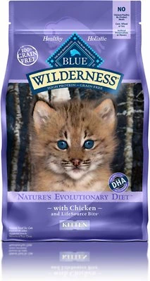 Blue Buffalo Wilderness Kitten Chicken Recipe Grain-Free Dry Cat Food, 5-lb