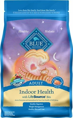 Blue Buffalo Indoor Health Chicken & Brown Rice Recipe Adult Dry Cat Food, 7-lb