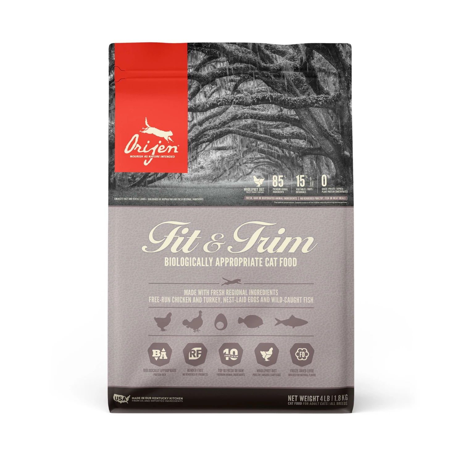 ORIJEN Fit & Trim Dry Cat Food, 4-lb 1 ORIJEN Fit & Trim Dry Cat Food, 4-lb