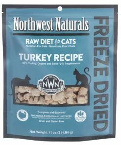 Northwest Naturals Raw Diet Grain-Free Turkey Nibbles Freeze Dried Cat Food, 11-oz