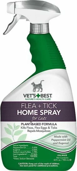 Vet's Best Cat Flea & Tick Home Spray, 32-oz Bottle