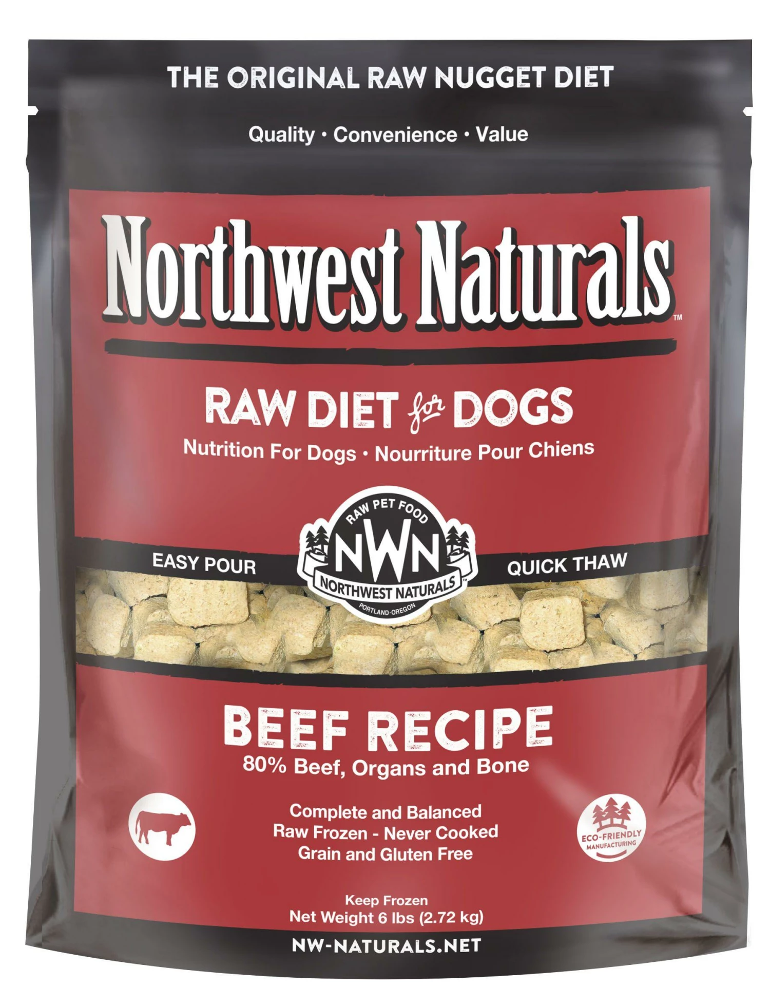 Northwest Naturals Raw Diet Grain-Free Beef Nuggets Raw Frozen Dog Food, 6-lb 1 Northwest Naturals Raw Diet Grain-Free Beef Nuggets Raw Frozen Dog Food, 6-lb