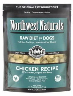 Northwest Naturals Raw Diet Grain-Free Chicken Nuggets Raw Frozen Dog Food, 6-lb