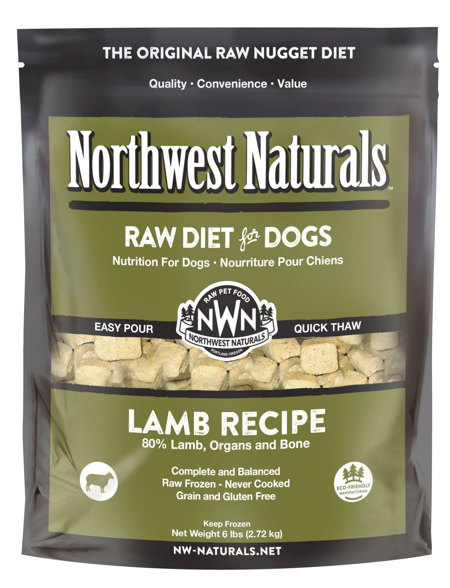 Northwest Naturals Raw Diet Grain-Free Lamb Nuggets Raw Frozen Dog Food, 6-lb 1 Northwest Naturals Raw Diet Grain-Free Lamb Nuggets Raw Frozen Dog Food, 6-lb