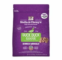 Stella & Chewy's Duck Duck Goose Dinner Morsels Grain-Free Raw Frozen Cat Food, 1.25-lb