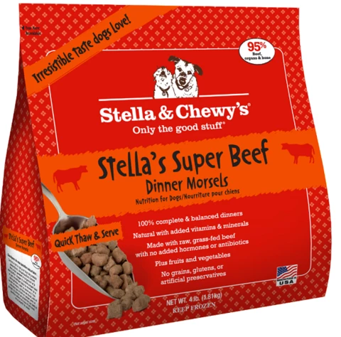 Stella & Chewy's Stella's Super Beef Dinner Morsels Grain-Free Raw Frozen Dog Food, 4-lb 1 Stella & Chewy's Stella's Super Beef Dinner Morsels Grain-Free Raw Frozen Dog Food, 4-lb