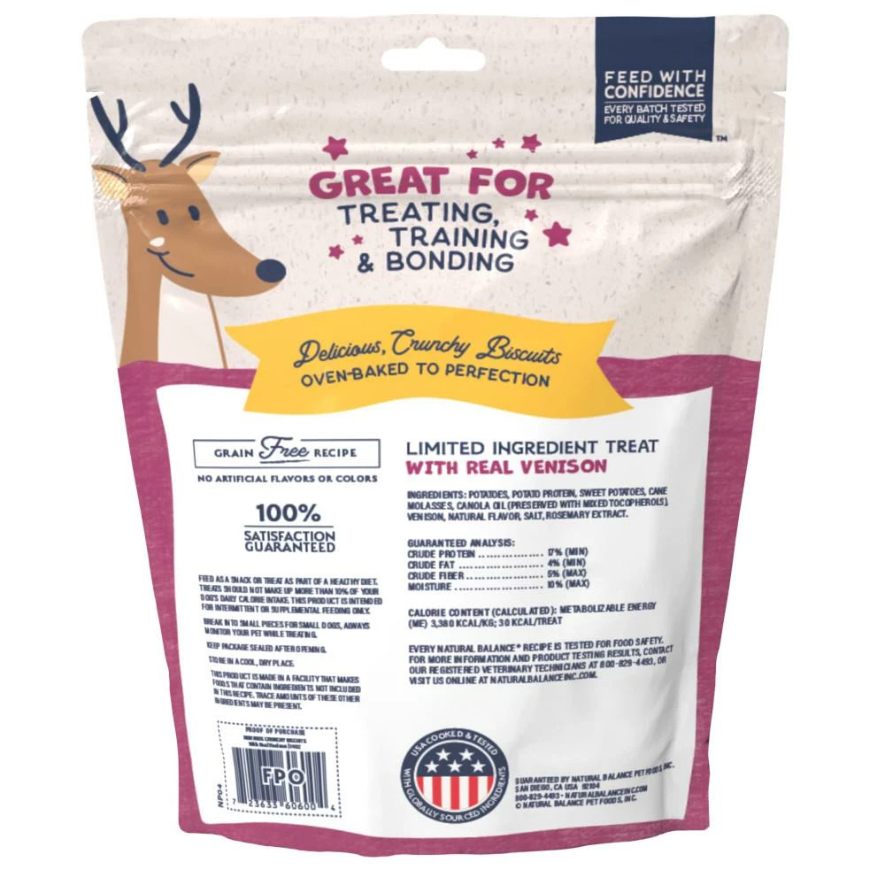 Natural Balance Rewards Crunchy Biscuits With Real Venison Dog Treats, 14-oz 2 Natural Balance Rewards Crunchy Biscuits With Real Venison Dog Treats, 14-oz - Image 2