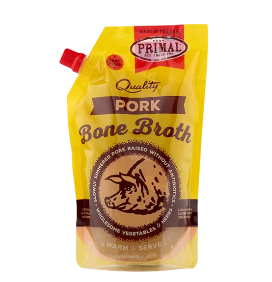 Primal Pet Foods Frozen Pork Bone Broth For Dogs & Cats, 20-oz 1 Primal Pet Foods Frozen Pork Bone Broth For Dogs & Cats, 20-oz