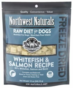 Northwest Naturals Raw Diet Whitefish & Salmon Nuggets Freeze-Dried Dog Food, 12-oz