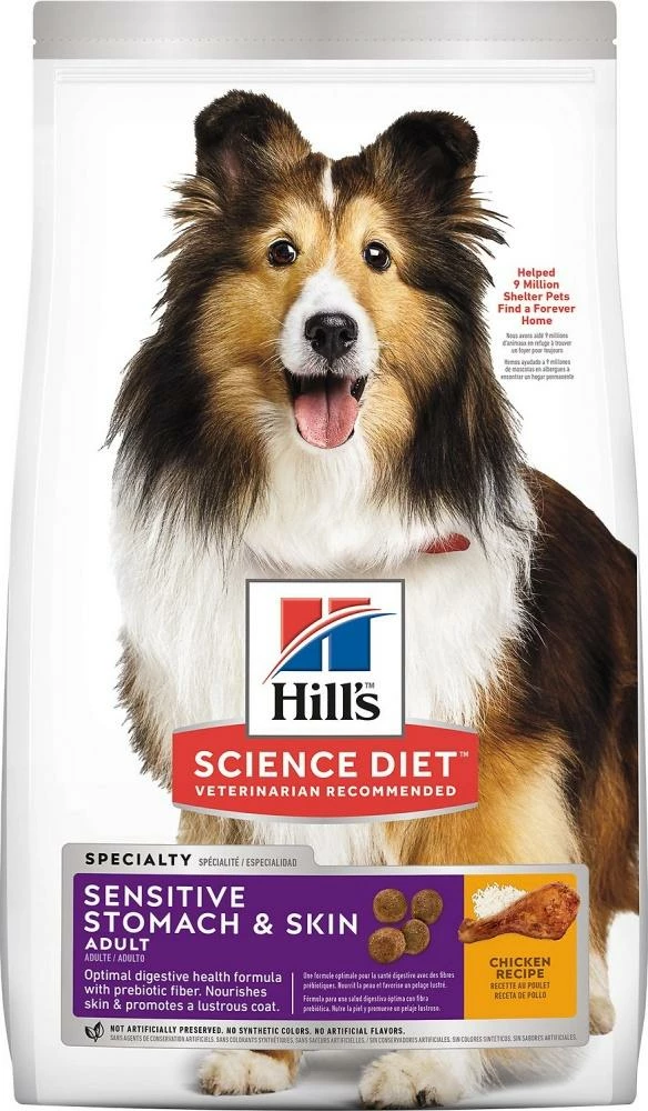 Hill's Science Diet Adult Sensitive Stomach & Skin Chicken Recipe Dry Dog Food, 4-lb 1 Hill's Science Diet Adult Sensitive Stomach & Skin Chicken Recipe Dry Dog Food, 4-lb
