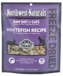 Northwest Naturals Raw Diet Grain-Free Whitefish Nibbles Freeze Dried Cat Food, 11-oz