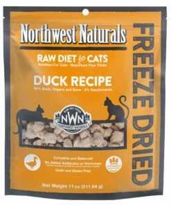 Northwest Naturals Raw Diet Grain-Free Duck Nibbles Freeze Dried Cat Food, 11-oz