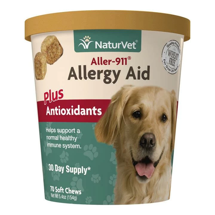 NaturVet Aller-911 Allergy Aid Plus Antioxidants Soft Chews Dog Supplement, 70-count 1 NaturVet Aller-911 Allergy Aid Plus Antioxidants Soft Chews Dog Supplement, 70-count