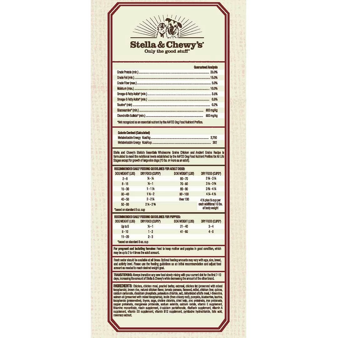 Stella & Chewy's Essentials Wholesome Grains Chicken & Ancient Grains Dry Dog Food, 25-lb 2 Stella & Chewy's Essentials Wholesome Grains Chicken & Ancient Grains Dry Dog Food, 25-lb - Image 2