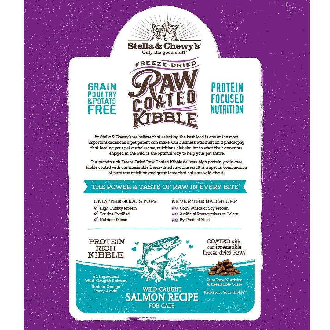 Stella & Chewy's Raw Coated Kibble Wild Caught Salmon Recipe Grain-Free Dry Cat Food, 5-lb 3 Stella & Chewy's Raw Coated Kibble Wild Caught Salmon Recipe Grain-Free Dry Cat Food, 5-lb - Image 3