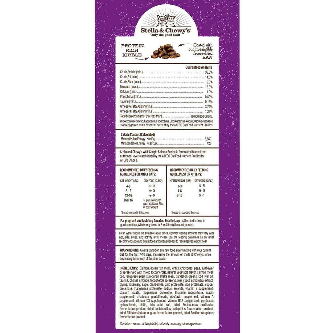 Stella & Chewy's Raw Coated Kibble Wild Caught Salmon Recipe Grain-Free Dry Cat Food, 5-lb 2 Stella & Chewy's Raw Coated Kibble Wild Caught Salmon Recipe Grain-Free Dry Cat Food, 5-lb - Image 2
